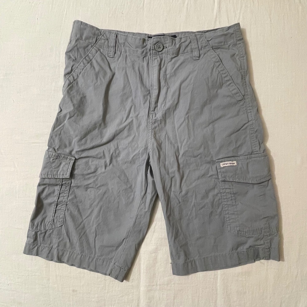 Lucky Brand Cargo Shorts Gray Youth Size L 14 16 Boys Casual Summer Outdoor